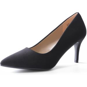 image:imageDREAM PAIRS Womens High Stiletto Heels Closed Pointed Toe Dress Pumps Shoes for Wedding Work Office Business 3 InchesBlackSuede