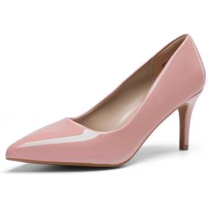 image:imageDREAM PAIRS Womens High Stiletto Heels Closed Pointed Toe Dress Pumps Shoes for Wedding Work Office Business 3 InchesPinkpat
