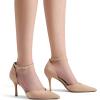 image:imageDREAM PAIRS Womens High Heels Strappy Closed Toe Stiletto Ankle Strap Pointed Toe DOrsay Heel Dress Wedding Party Pumps ShoesNude