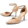 image:imageDREAM PAIRS Womens High Heels Strappy Closed Toe Stiletto Ankle Strap Pointed Toe DOrsay Heel Dress Wedding Party Pumps ShoesNude