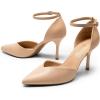 image:imageDREAM PAIRS Womens High Heels Strappy Closed Toe Stiletto Ankle Strap Pointed Toe DOrsay Heel Dress Wedding Party Pumps ShoesNudepu