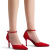 image:imageDREAM PAIRS Womens High Heels Strappy Closed Toe Stiletto Ankle Strap Pointed Toe DOrsay Heel Dress Wedding Party Pumps ShoesRed