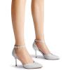 image:imageDREAM PAIRS Womens High Heels Strappy Closed Toe Stiletto Ankle Strap Pointed Toe DOrsay Heel Dress Wedding Party Pumps ShoesSilverglitter
