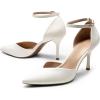 image:imageDREAM PAIRS Womens High Heels Strappy Closed Toe Stiletto Ankle Strap Pointed Toe DOrsay Heel Dress Wedding Party Pumps ShoesWhitePu