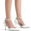 image:imageDREAM PAIRS Womens High Heels Strappy Closed Toe Stiletto Ankle Strap Pointed Toe DOrsay Heel Dress Wedding Party Pumps ShoesWhitePu