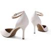 image:imageDREAM PAIRS Womens High Heels Strappy Closed Toe Stiletto Ankle Strap Pointed Toe DOrsay Heel Dress Wedding Party Pumps ShoesWhitePu
