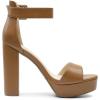 image:imageDREAM PAIRS Womens Platform Heel Sandals Open Toe Ankle Strap Heel Fashion Wedding Party Dress Sandals ShoesBrownpu