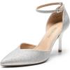 image:imageDREAM PAIRS Womens High Heels Strappy Closed Toe Stiletto Ankle Strap Pointed Toe DOrsay Heel Dress Wedding Party Pumps ShoesSilverglitter
