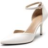 image:imageDREAM PAIRS Womens High Heels Strappy Closed Toe Stiletto Ankle Strap Pointed Toe DOrsay Heel Dress Wedding Party Pumps ShoesWhitePu