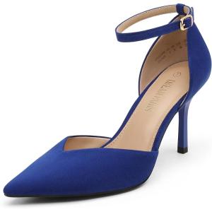 image:imageDREAM PAIRS Womens High Heels Strappy Closed Toe Stiletto Ankle Strap Pointed Toe DOrsay Heel Dress Wedding Party Pumps ShoesRoyalBlue