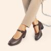 image:imageDREAM PAIRS Mary Jane Shoes Women Low Chunky Heels Closed Toe Pumps Comfortable Work Business Dress ShoesBrown