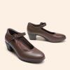 image:imageDREAM PAIRS Mary Jane Shoes Women Low Chunky Heels Closed Toe Pumps Comfortable Work Business Dress ShoesBrown