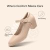 image:imageDREAM PAIRS Mary Jane Shoes Women Low Chunky Heels Closed Toe Pumps Comfortable Work Business Dress ShoesNude
