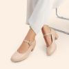 image:imageDREAM PAIRS Mary Jane Shoes Women Low Chunky Heels Closed Toe Pumps Comfortable Work Business Dress ShoesNude