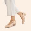 image:imageDREAM PAIRS Mary Jane Shoes Women Low Chunky Heels Closed Toe Pumps Comfortable Work Business Dress ShoesNude