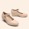 image:imageDREAM PAIRS Mary Jane Shoes Women Low Chunky Heels Closed Toe Pumps Comfortable Work Business Dress ShoesNude