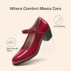 image:imageDREAM PAIRS Mary Jane Shoes Women Low Chunky Heels Closed Toe Pumps Comfortable Work Business Dress ShoesRed