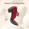 image:imageDREAM PAIRS Mary Jane Shoes Women Low Chunky Heels Closed Toe Pumps Comfortable Work Business Dress ShoesRed