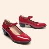 image:imageDREAM PAIRS Mary Jane Shoes Women Low Chunky Heels Closed Toe Pumps Comfortable Work Business Dress ShoesRed