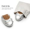 image:imageDREAM PAIRS Womens Flats Foldable Ballet Flats for Women Bowknot Round Toe Comfort Light Weight SlipOn Dress ShoesSilver