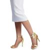 image:imageDREAM PAIRS Womens High Heels Flower Ankle Strap Stilettos Round Open Toe Dressy Sexy SandalsGoldpu