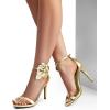 image:imageDREAM PAIRS Womens High Heels Flower Ankle Strap Stilettos Round Open Toe Dressy Sexy SandalsGoldpu