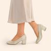 image:imageDREAM PAIRS Womens Pumps Low Chunky Block Heel Dress Shoes Closed Round Toe Comfortable HeelsGold