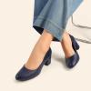 image:imageDREAM PAIRS Womens Pumps Low Chunky Block Heel Dress Shoes Closed Round Toe Comfortable HeelsNavypu
