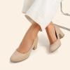 image:imageDREAM PAIRS Womens Pumps Low Chunky Block Heel Dress Shoes Closed Round Toe Comfortable HeelsNudepu