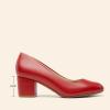 image:imageDREAM PAIRS Womens Pumps Low Chunky Block Heel Dress Shoes Closed Round Toe Comfortable HeelsRedpu