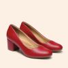 image:imageDREAM PAIRS Womens Pumps Low Chunky Block Heel Dress Shoes Closed Round Toe Comfortable HeelsRedpu