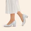 image:imageDREAM PAIRS Womens Pumps Low Chunky Block Heel Dress Shoes Closed Round Toe Comfortable HeelsSilver