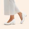 image:imageDREAM PAIRS Womens Pumps Low Chunky Block Heel Dress Shoes Closed Round Toe Comfortable HeelsWhite