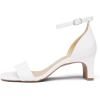 image:imageDREAM PAIRS Womens Square Toe Low Block Chunky Heels Open Toe Ankle Strap Dress Pump ShoesSize 85WhiteDHS214