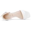 image:imageDREAM PAIRS Womens Square Toe Low Block Chunky Heels Open Toe Ankle Strap Dress Pump ShoesSize 85WhiteDHS214