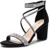 image:imageDREAM PAIRS Womens Chunk Low Heel Pump SandalsBlacksuede