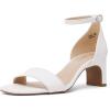 image:imageDREAM PAIRS Womens Square Toe Low Block Chunky Heels Open Toe Ankle Strap Dress Pump ShoesSize 85WhiteDHS214