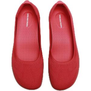 image:imageDREAM PAIRS Womens Ballet Flats Dressy Arch Support Wide Toe Box Knit Flats Comfortable Round Toe Slip On Travel Work Business Office Barefoot ShoesRed