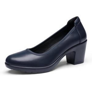 image:imageDREAM PAIRS Womens Chunky Closed Toe Low Block Heels Work Pumps Comfortable Round Toe Dress Wedding Shoes NereidaNavy Blue