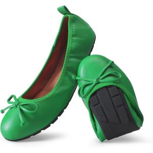 image:imageDREAM PAIRS Womens Flats Foldable Ballet Flats for Women Bowknot Round Toe Comfort Light Weight SlipOn Dress ShoesGreen