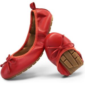 image:imageDREAM PAIRS Womens Flats Foldable Ballet Flats for Women Bowknot Round Toe Comfort Light Weight SlipOn Dress ShoesRed