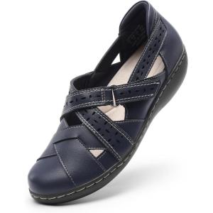 image:imageDREAM PAIRS Womens Loafers Slip On Comfortable Casual Orthopedic Walking Flats Work Shoes Closed Toe Sandals with Arch SupportNavy