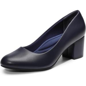 image:imageDREAM PAIRS Womens Pumps Low Chunky Block Heel Dress Shoes Closed Round Toe Comfortable HeelsNavypu