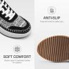 image:imageDREAM PAIRS Women Chunky City Tweed Comfortable Casual Platform Fashion SneakerBlackWhite