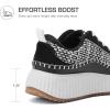 image:imageDREAM PAIRS Women Chunky City Tweed Comfortable Casual Platform Fashion SneakerBlackWhite