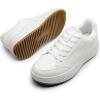 image:imageDREAM PAIRS Women Platform Chunky Lightweight Comfortable Casual Faux Leather Lace Up Dee Walking Fashion SneakersAll Whitepu