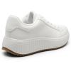 image:imageDREAM PAIRS Women Platform Chunky Lightweight Comfortable Casual Faux Leather Lace Up Dee Walking Fashion SneakersAll Whitepu