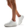 image:imageDREAM PAIRS Women Platform Chunky Lightweight Comfortable Casual Faux Leather Lace Up Dee Walking Fashion SneakersAll Whitepu