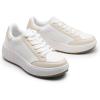 image:imageDREAM PAIRS Women Platform Chunky Lightweight Comfortable Casual Faux Leather Lace Up Dee Walking Fashion SneakersWhiteApricot