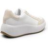 image:imageDREAM PAIRS Women Platform Chunky Lightweight Comfortable Casual Faux Leather Lace Up Dee Walking Fashion SneakersWhiteApricot